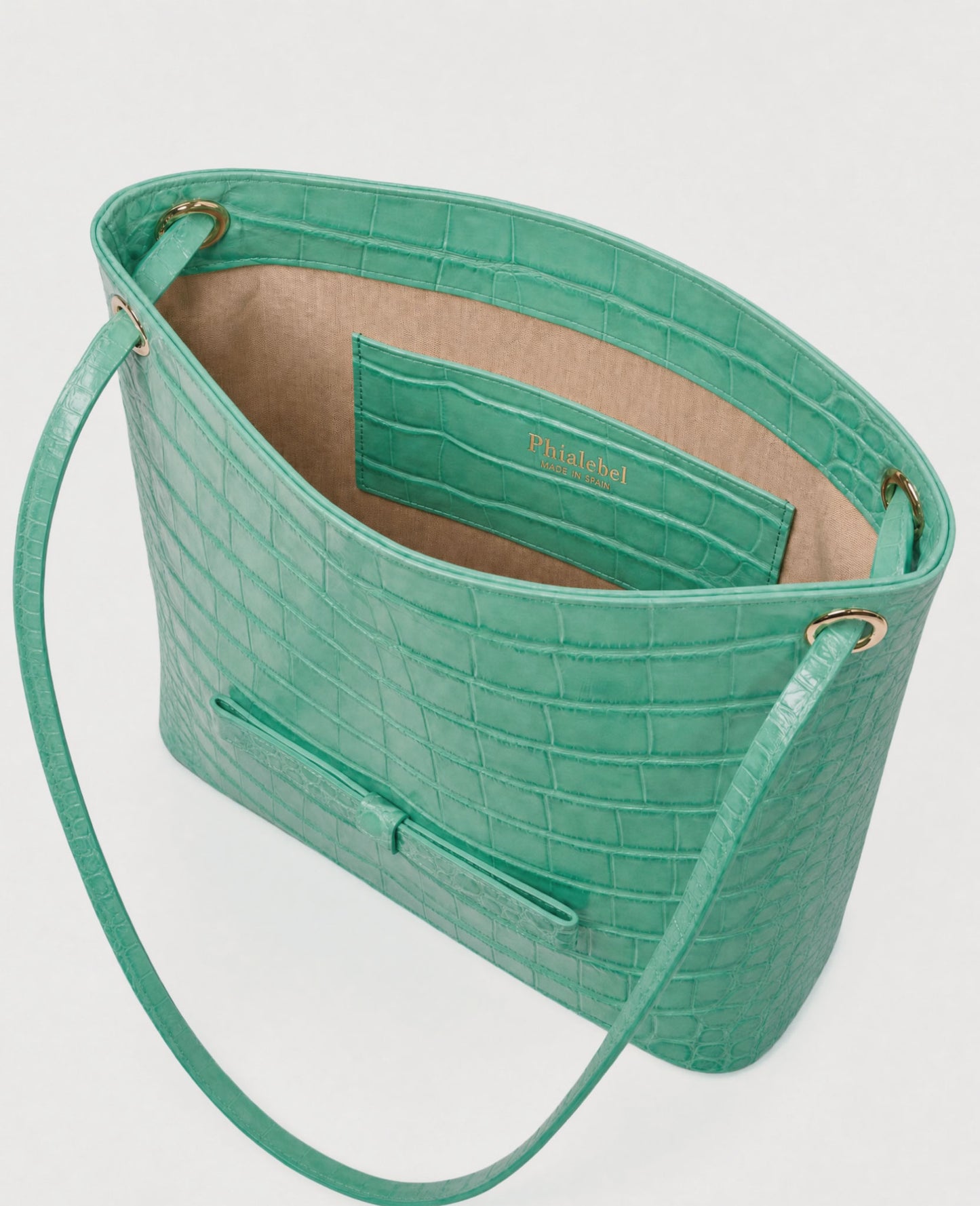 Leticia Turquoise Blue Coco Leather Bag
