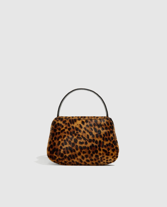 Bolso mini de pelo Phialebel en print de leopardo camel