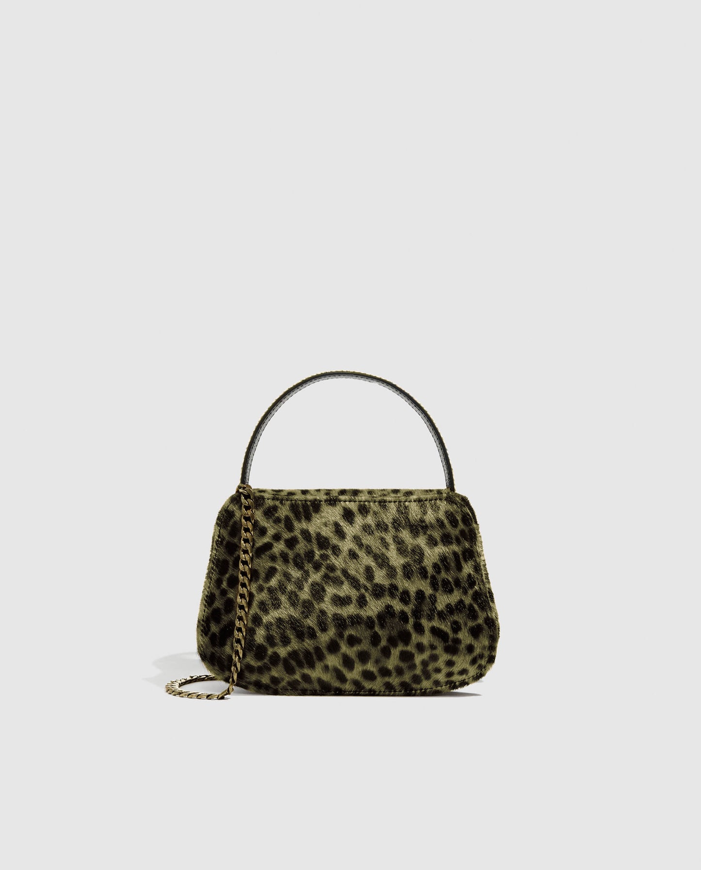 Bolso mini de pelo Phialebel en print de leopardo verde