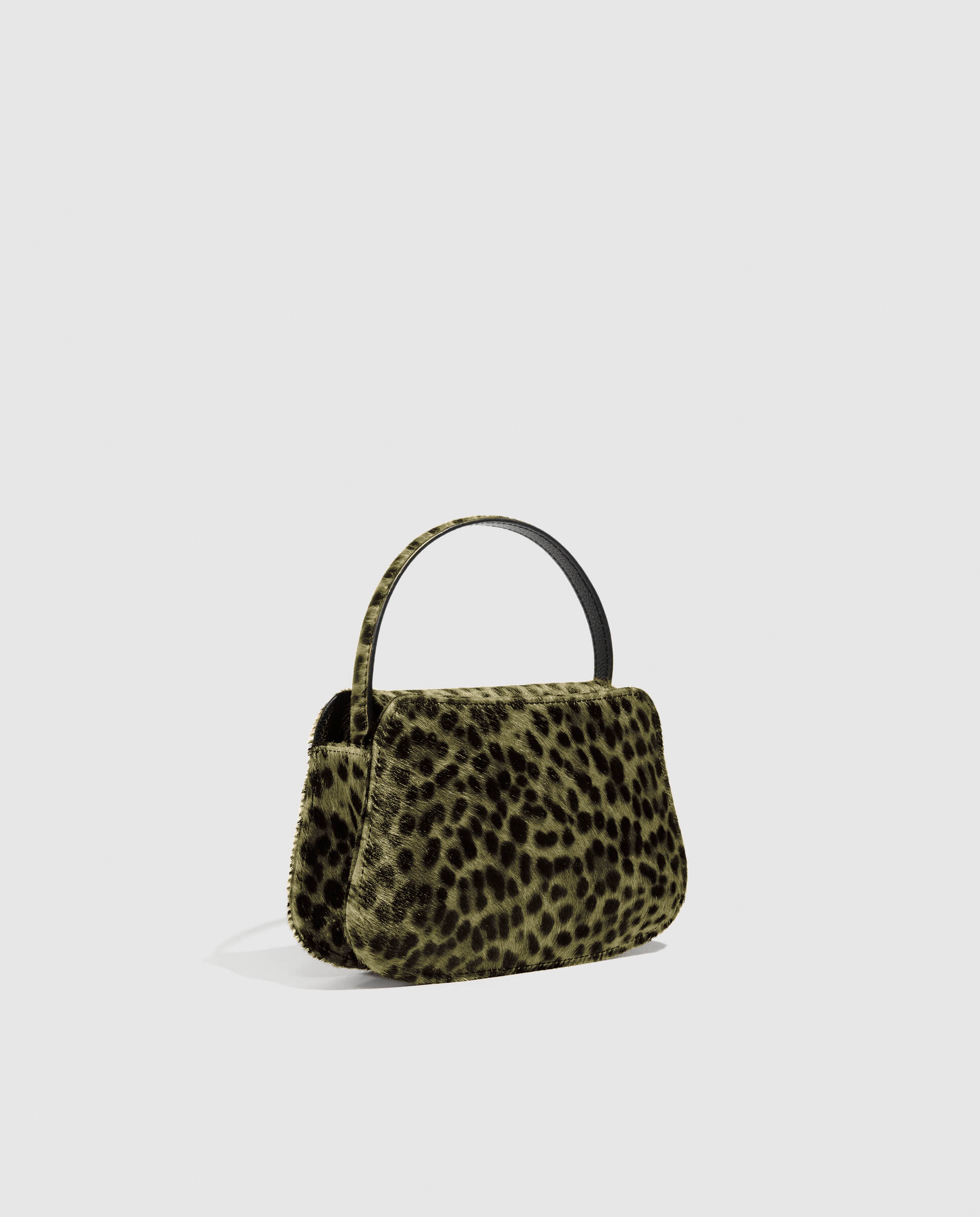 Bolso mini de pelo Phialebel en print de leopardo verde