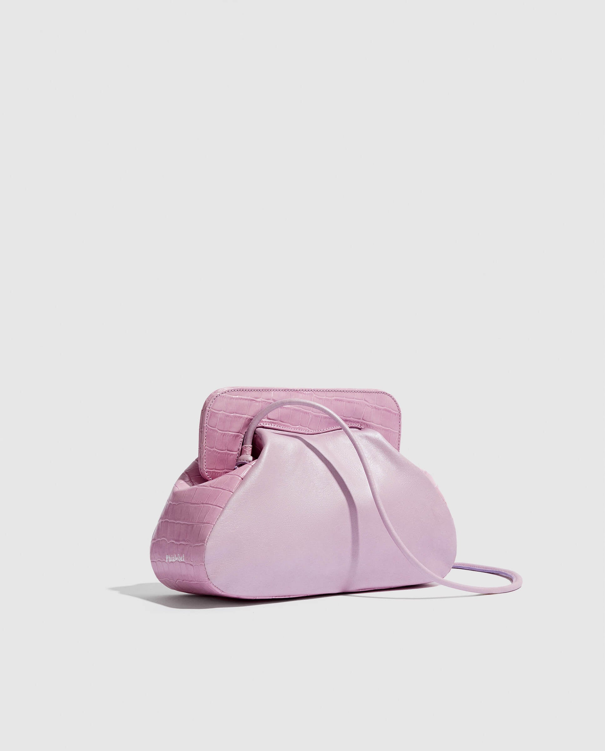 Bolso de hombro Phialebel fabricado en España en piel malva