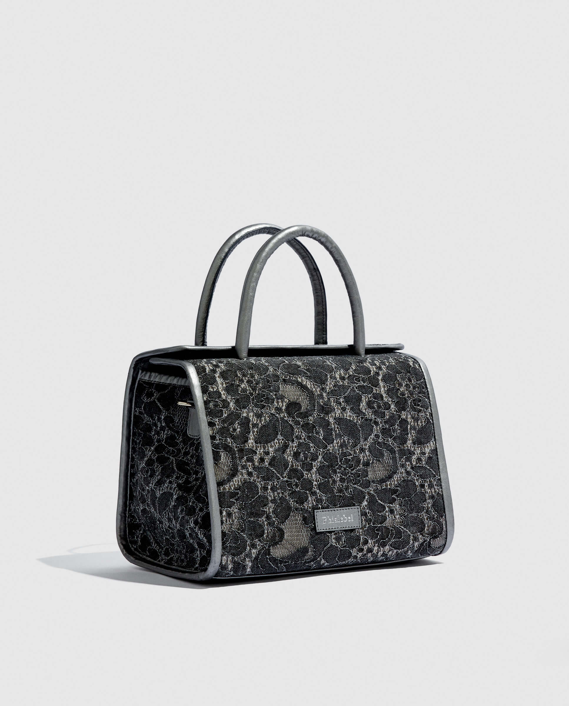 Bolso de mano de encaje gris Phialebel