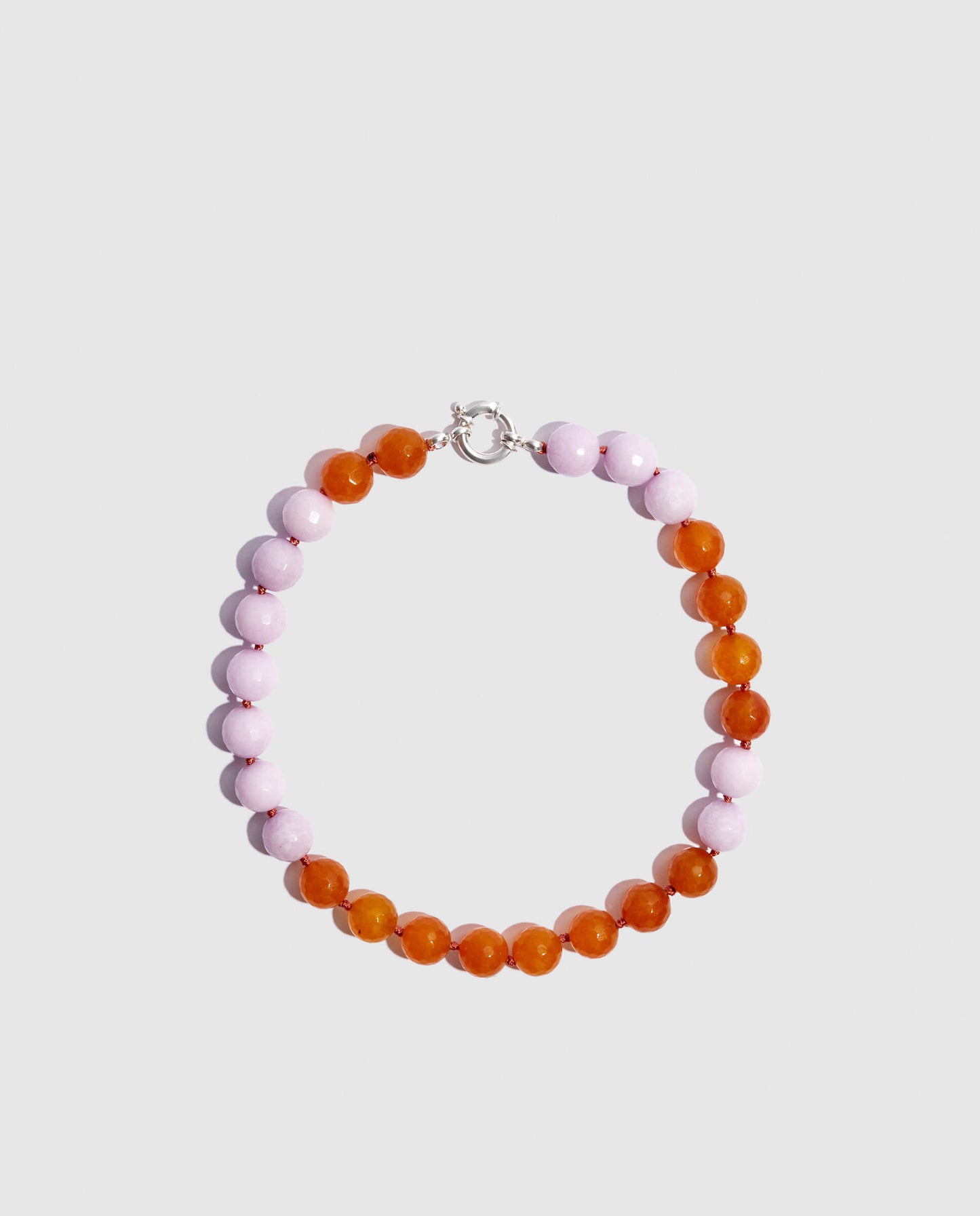 Collar en piedras naturales naranja y rosa
