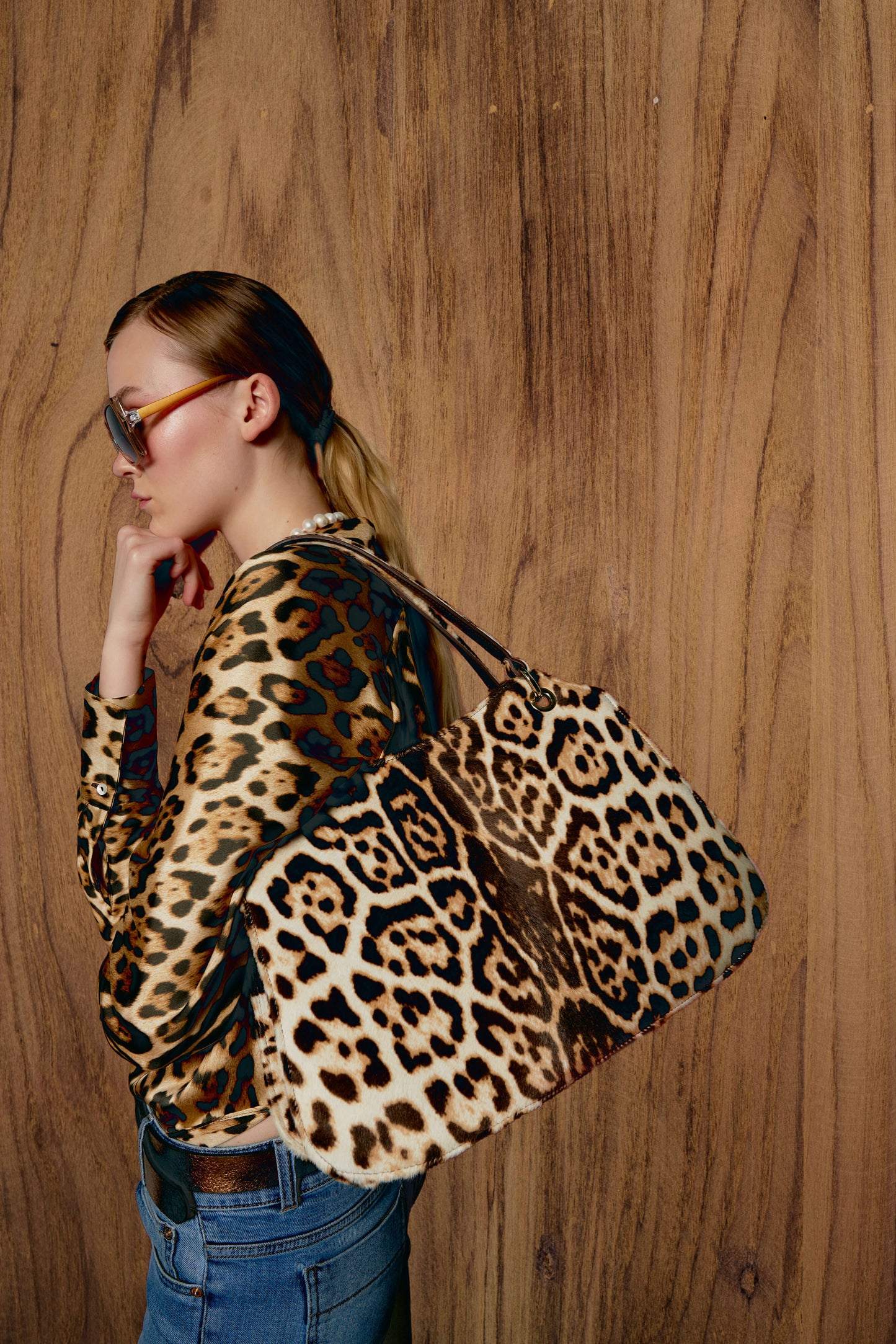 Bolso tote Phialebel en pelo efecto leopardo. Hecho en España.