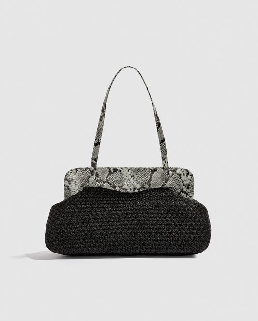 Constanza maxi rafia negra