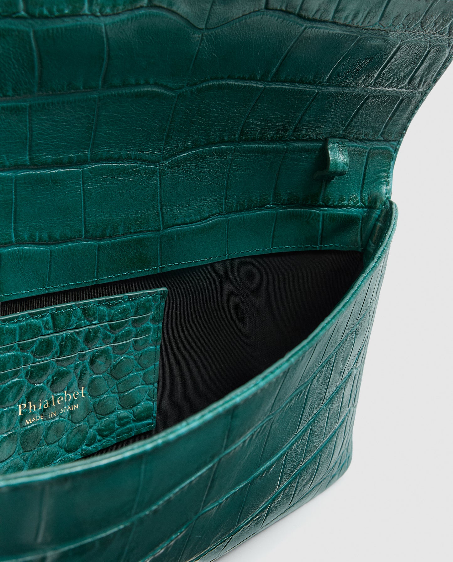 Bolso cartera de piel de vacuno con estampado de coco verde