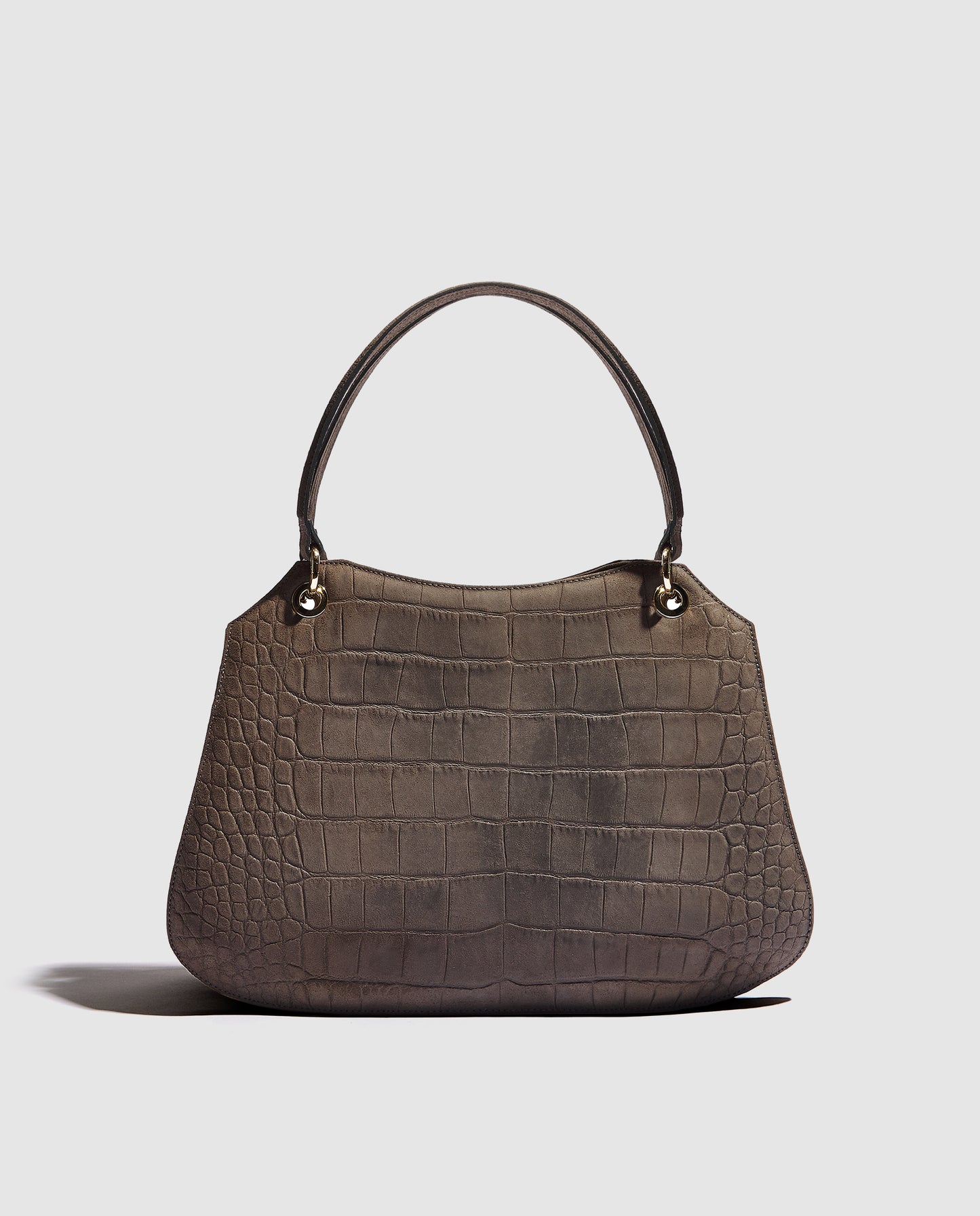 Bolso taupe efecto cocodrilo