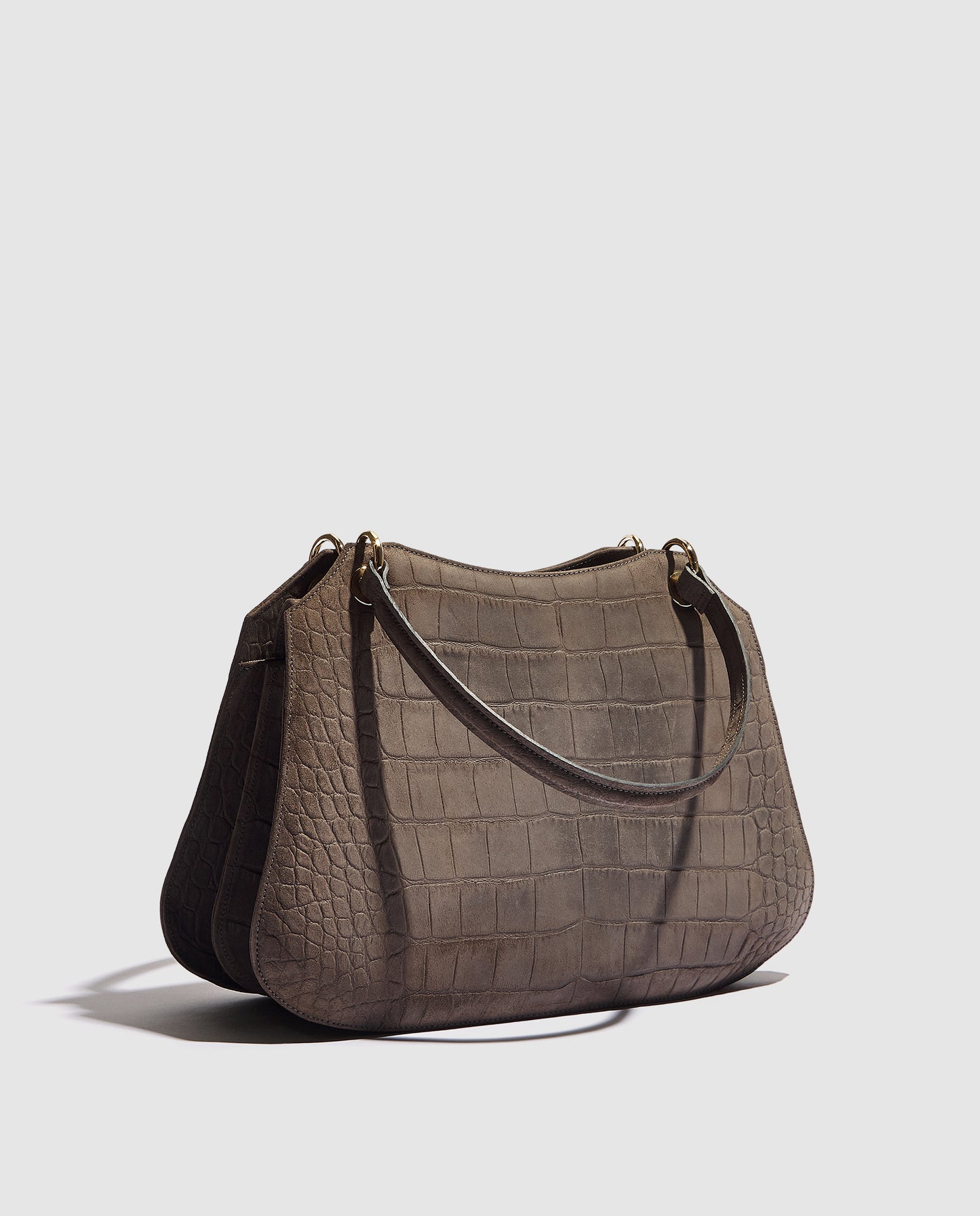Bolso efecto cocodrilo en taupe