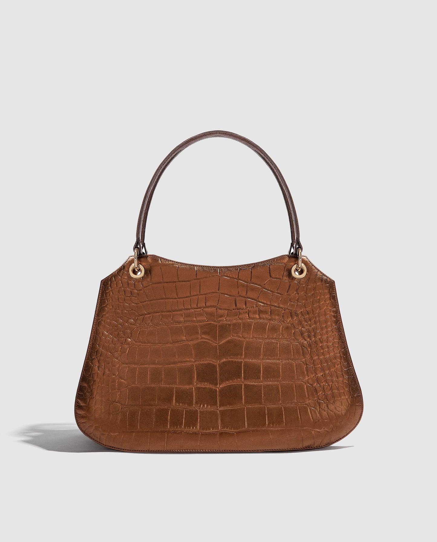 Bolso de mano metalizado bronce