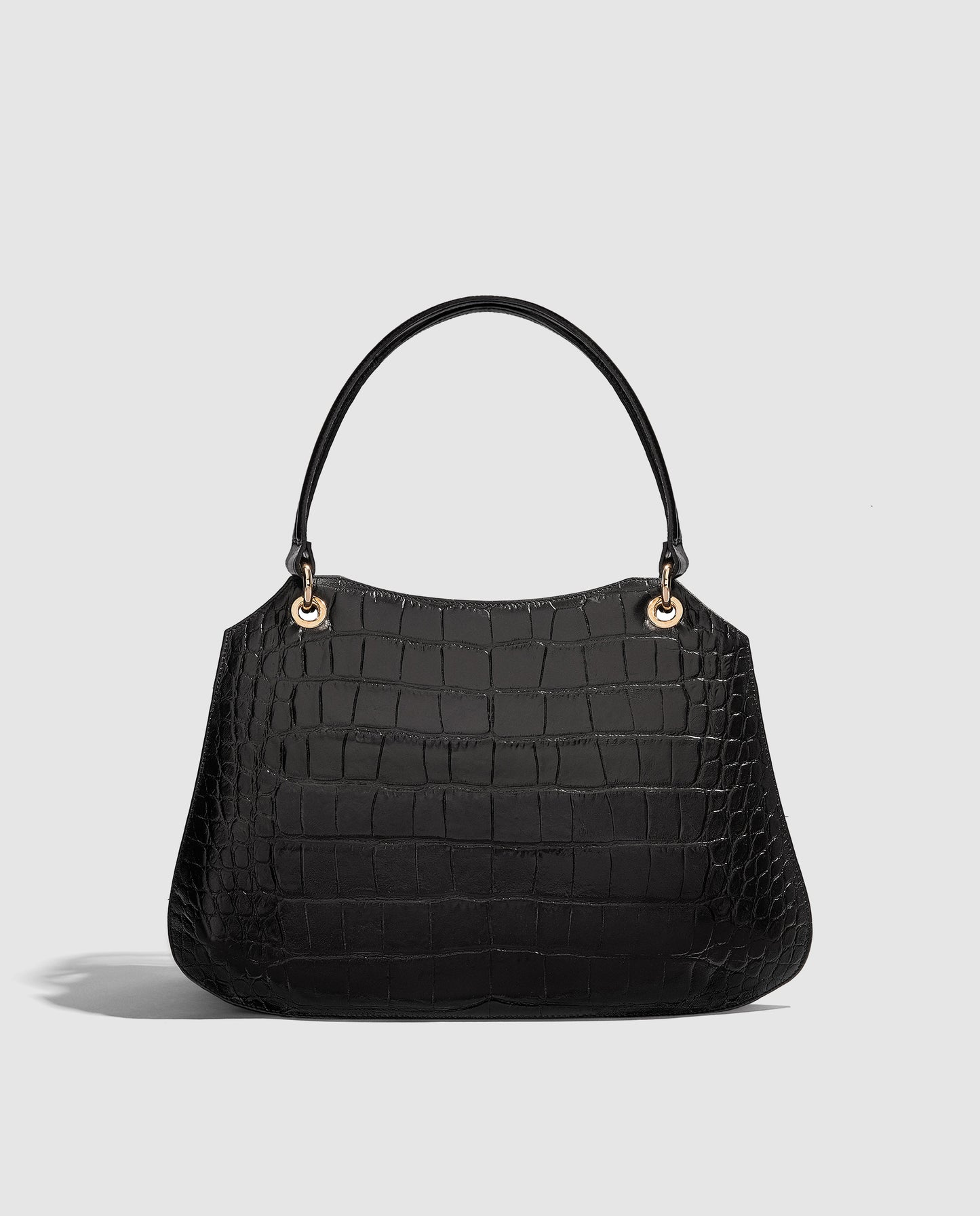 Bolso negro efecto cocodrilo