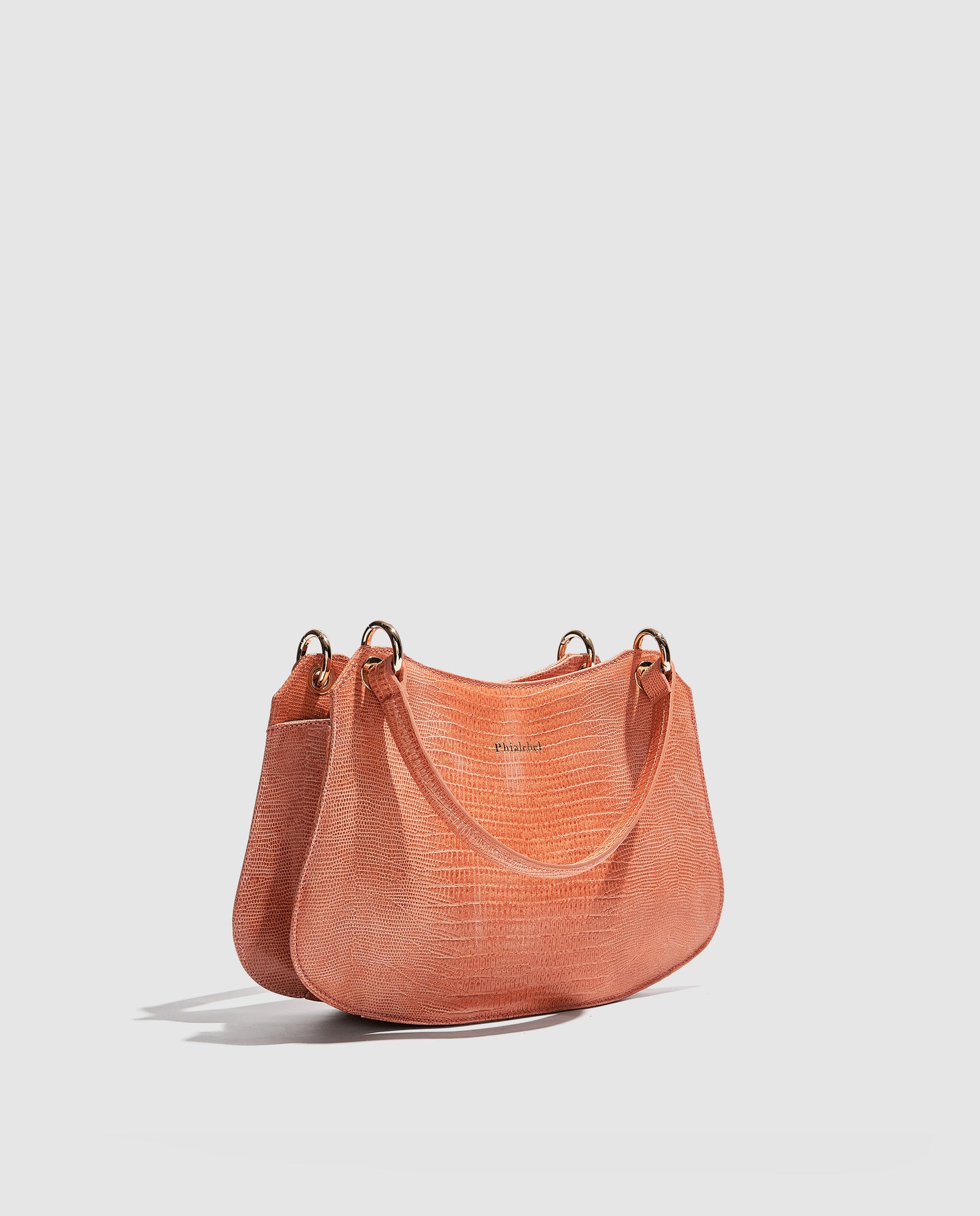 Bolso de mano naranja metalizado efecto lizard