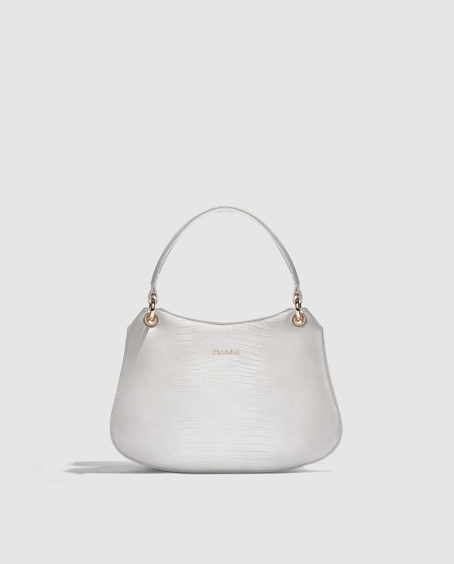 Bolso blanco metalizado efecto lizard