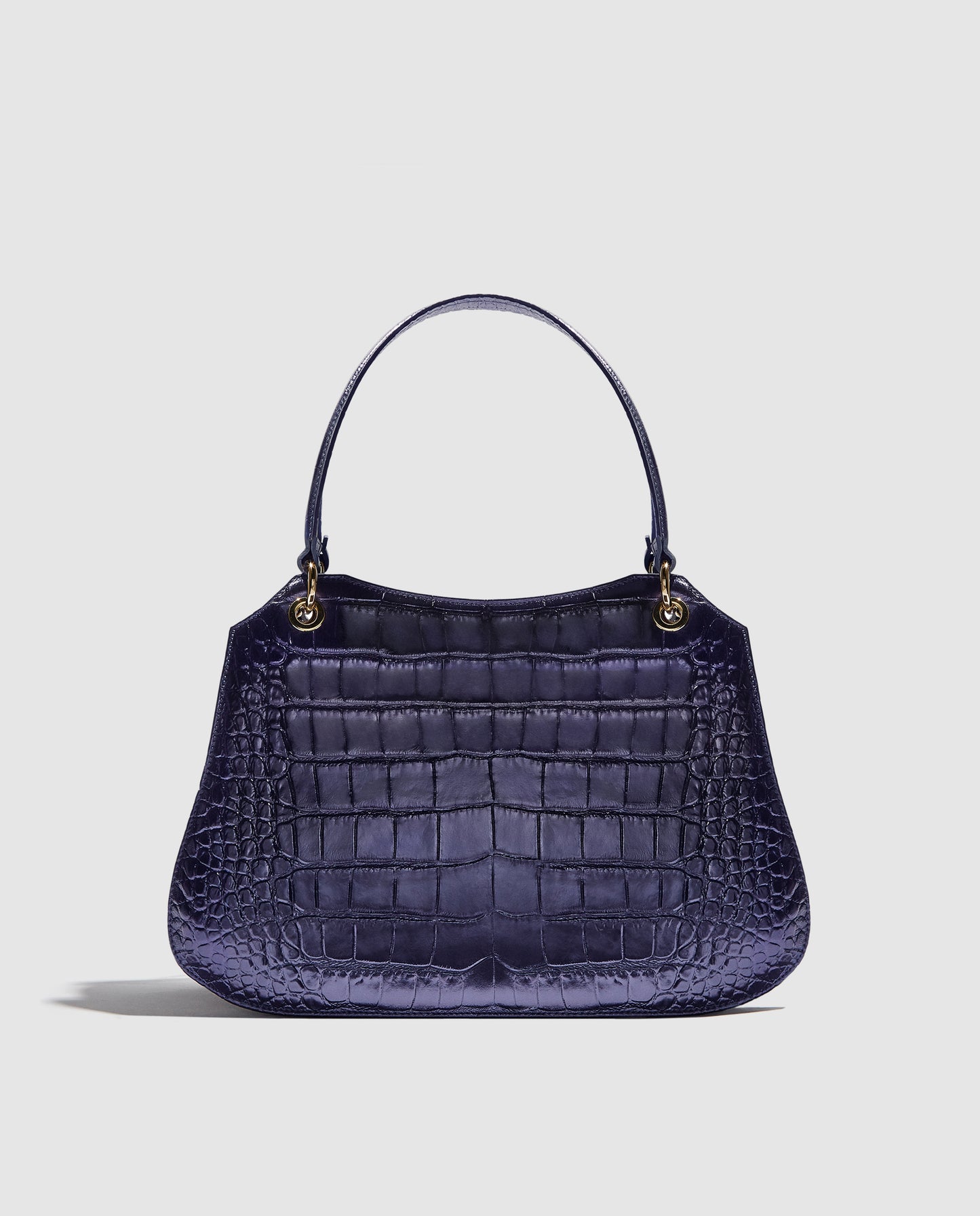 Bolso de mano azul marino efecto cocodrilo