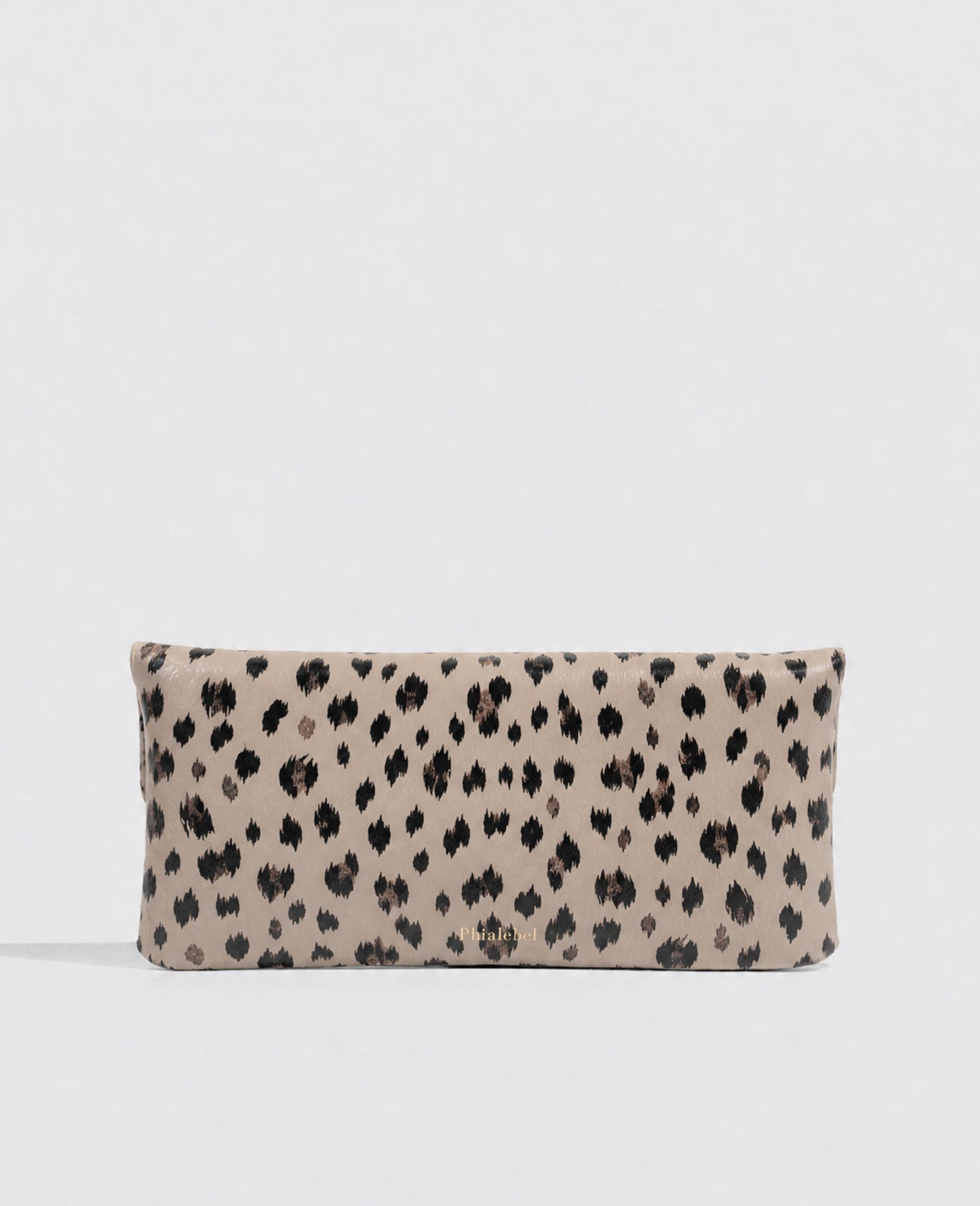 Belén Nude Leopard Leather Clutch