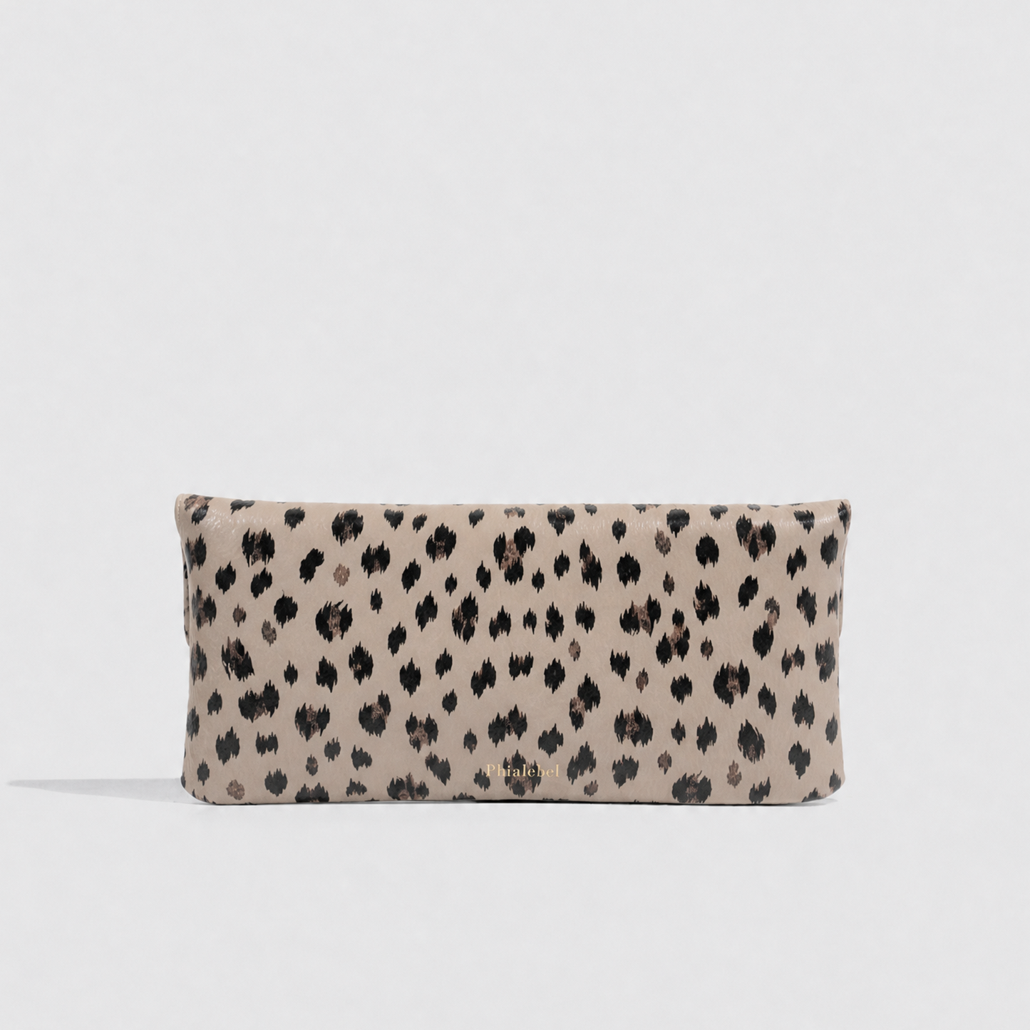 Belén Nude Leopard Leather Clutch