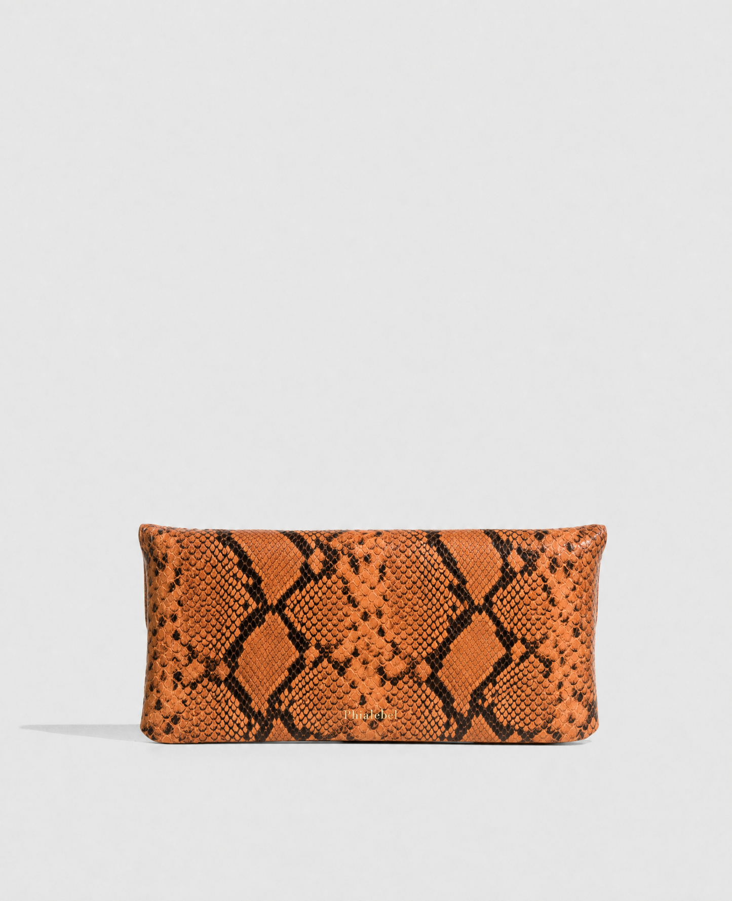 Belén Orange Snake Leather Clutch