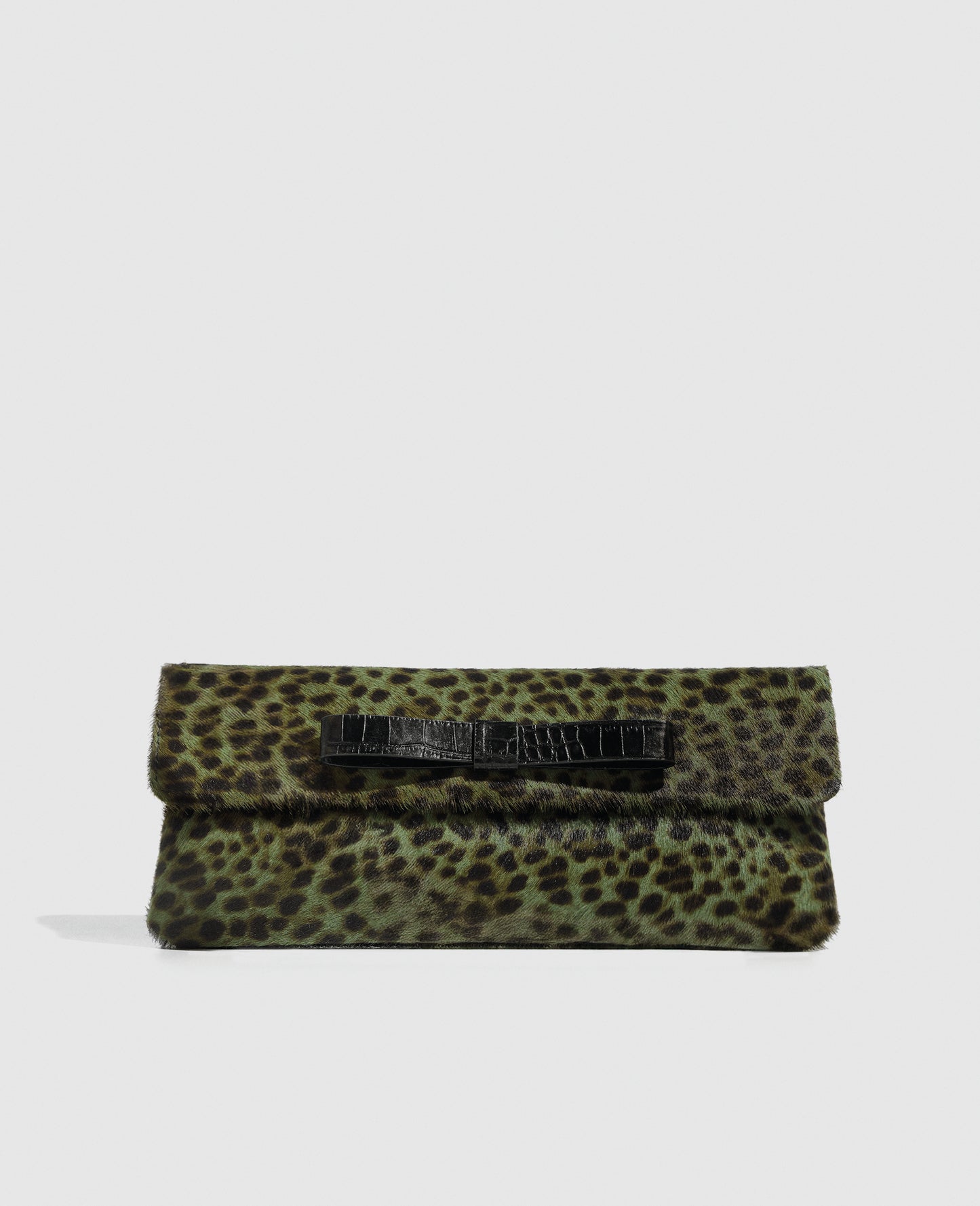 Belén Green Leopard Calf Hair Clut