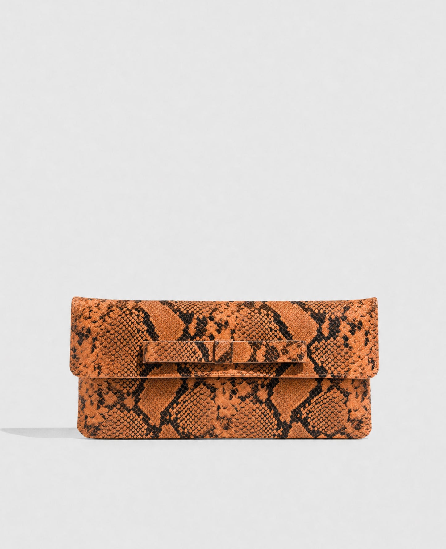 Belén Orange Snake Leather Clutch