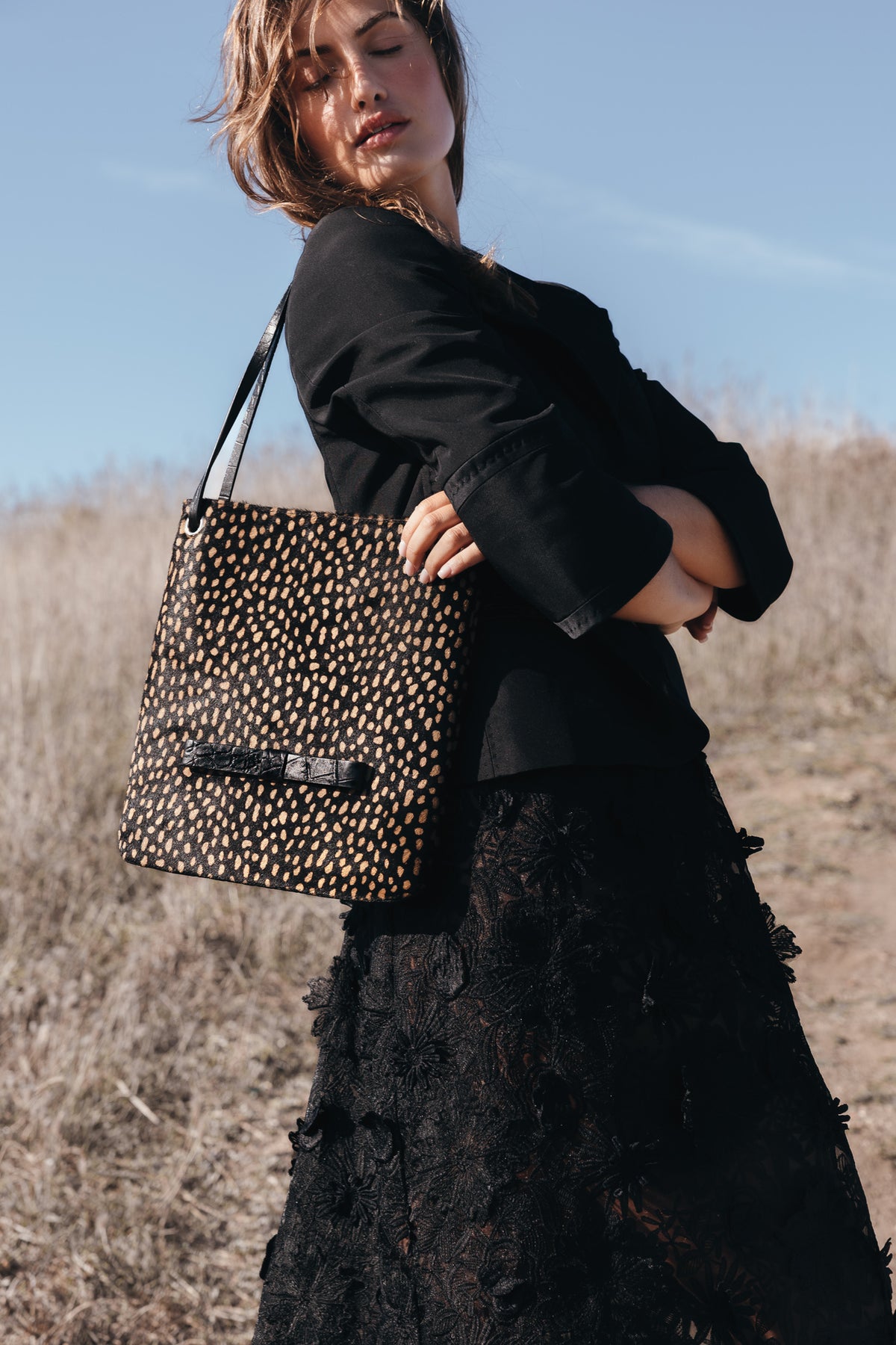 Leticia Bag Calf Hair Polka Dots