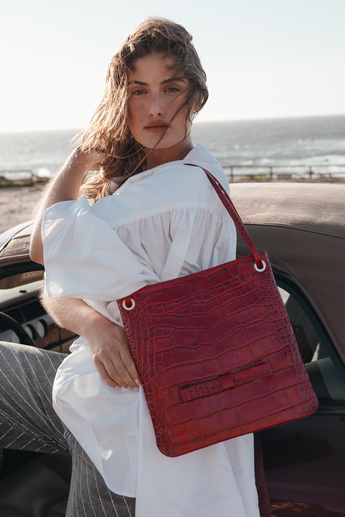 Leticia Bag Croc Leather Red