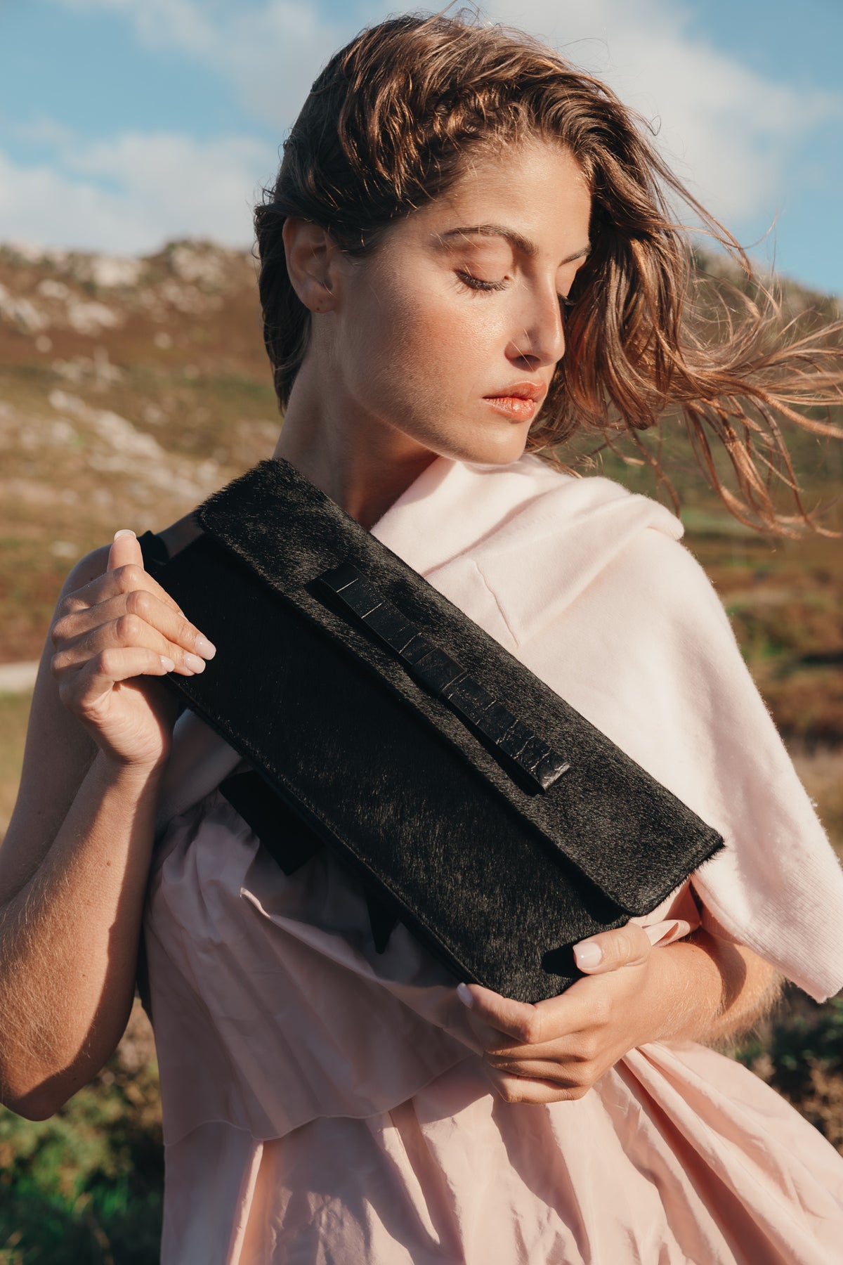 Belén Clutch Calf Hair Black