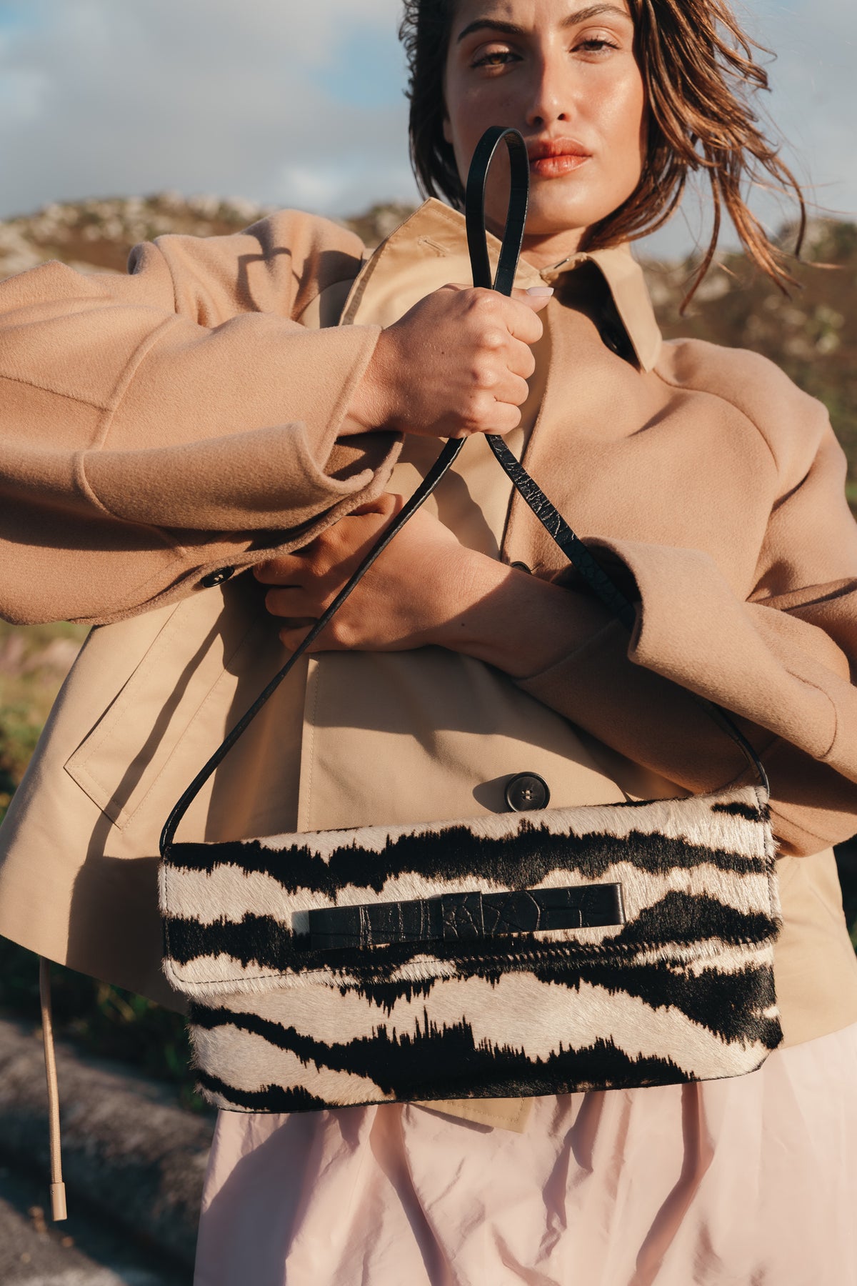 Belén Clutch Calf Hair Zebra