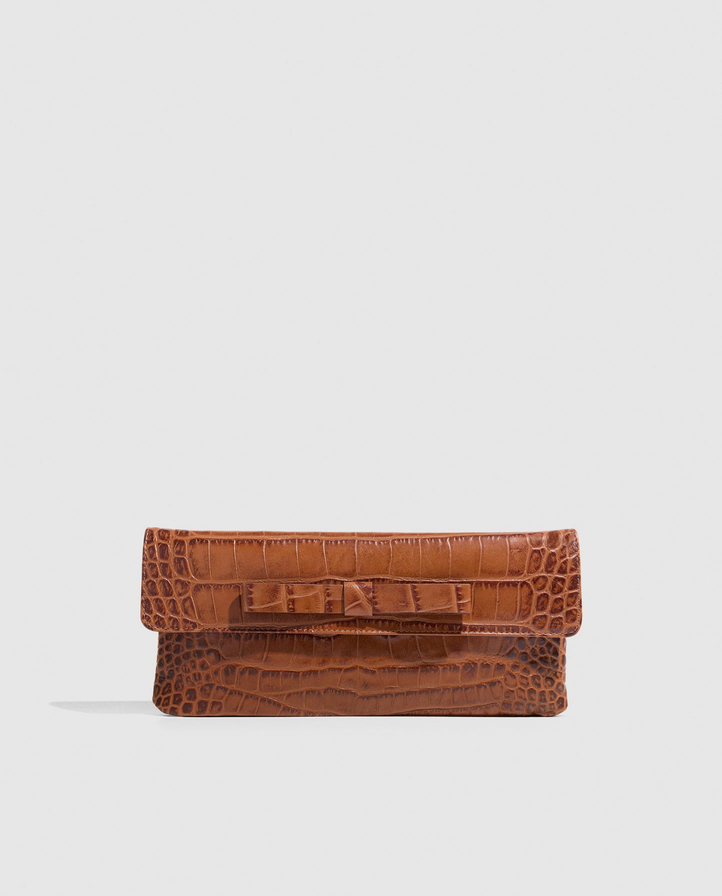 Bolso cartera de piel de vacuno con estampado de coco camel