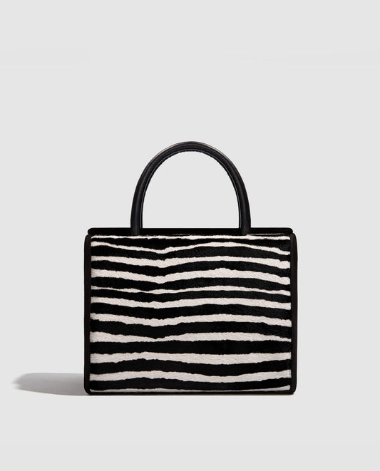 Bolso de Phialebel de pelo efecto zebra y blanco