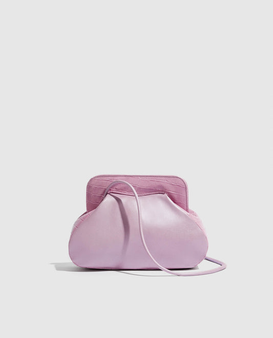 Bolso de hombro Phialebel fabricado en España en piel malva