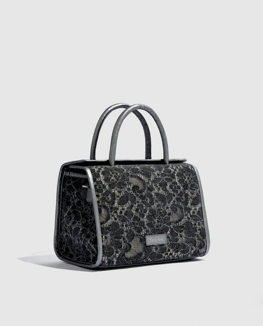 Bolso de mano de encaje gris Phialebel