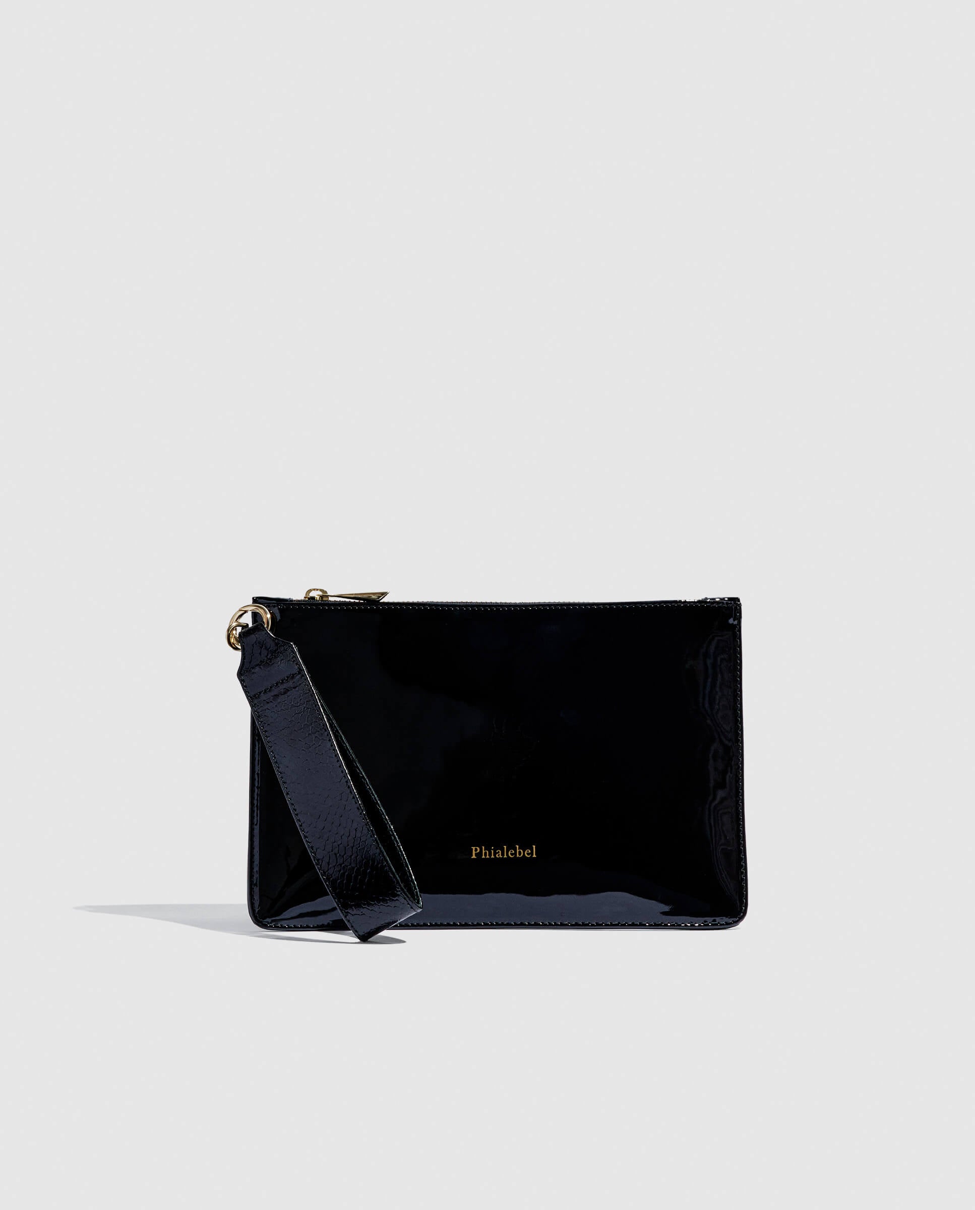 Cartera de charol negra Phialebel 