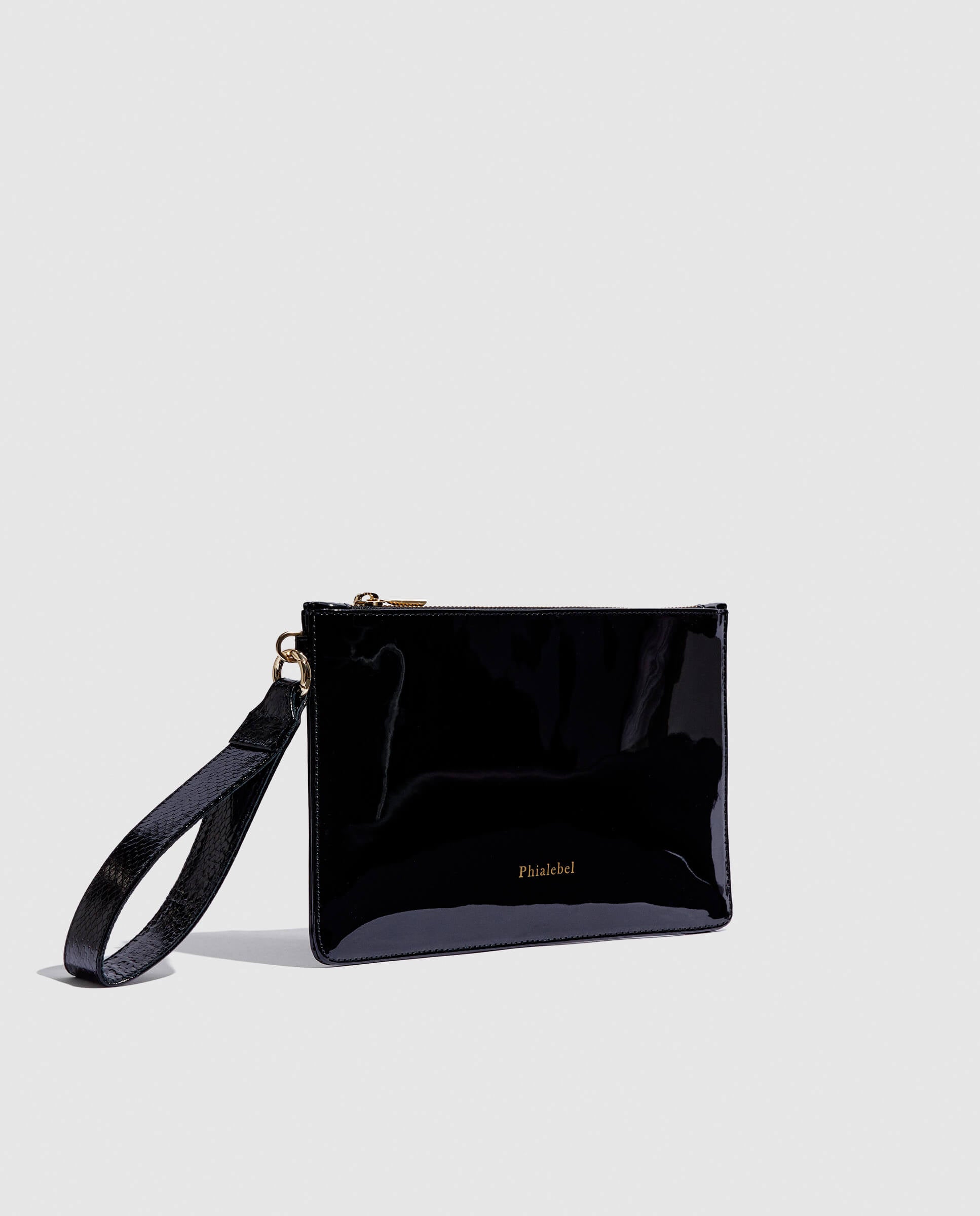 Cartera de charol negra Phialebel 