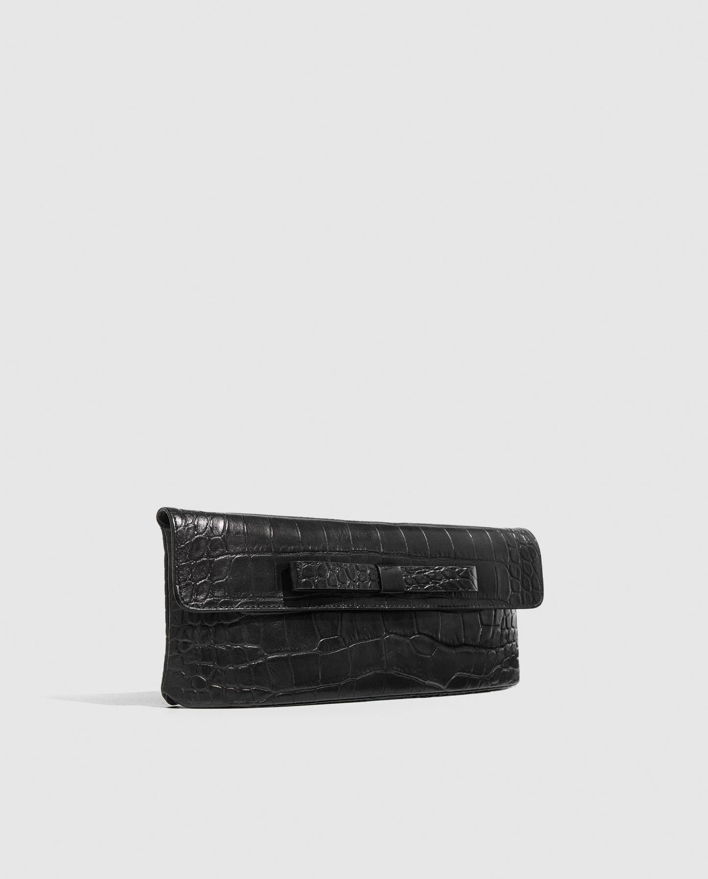 Bolso cartera de piel de vacuno con estampado de coco negro