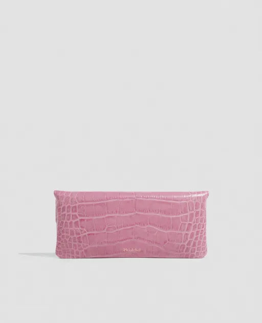Bolso cartera de piel de vacuno con estampado de coco rosa