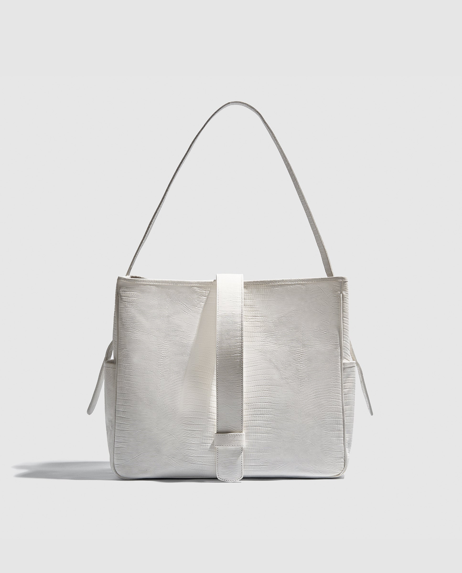 Bolso shopping blanco lizard