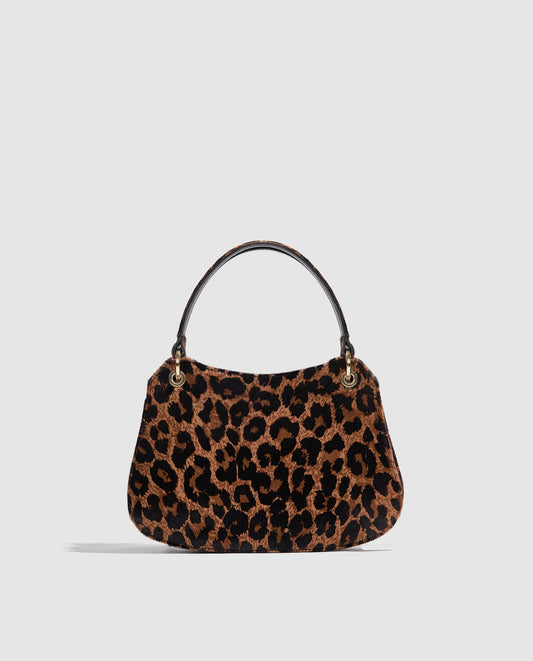 Bolso de mano estampado leopardo natural