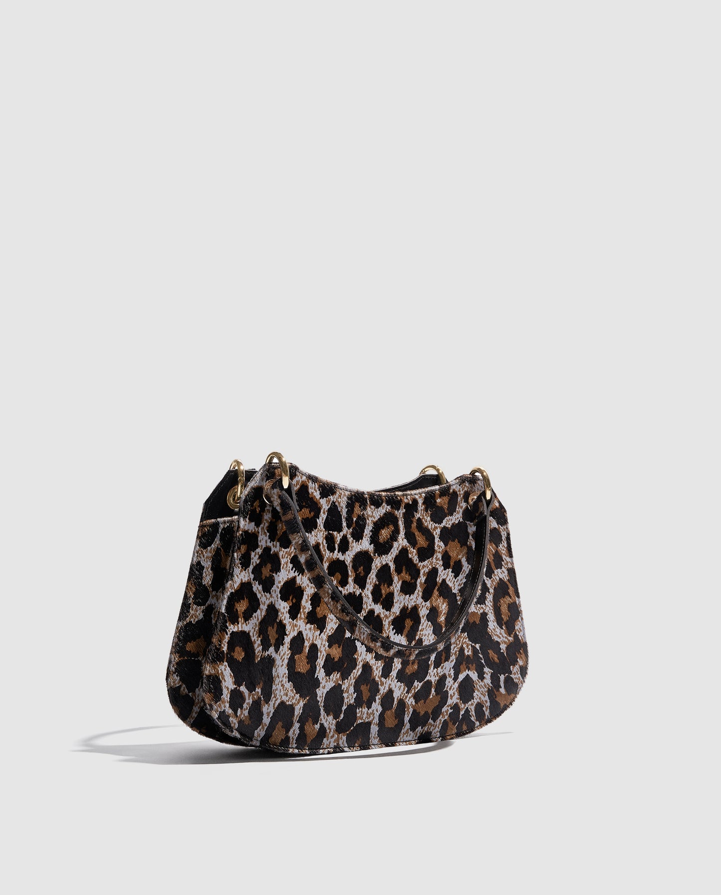 Bolso de mano estampado leopardo gris