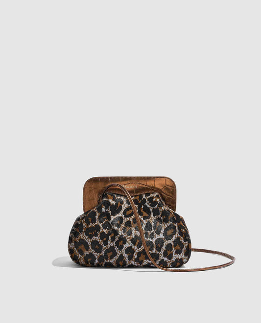 Bolso de leopardo gris para mujer